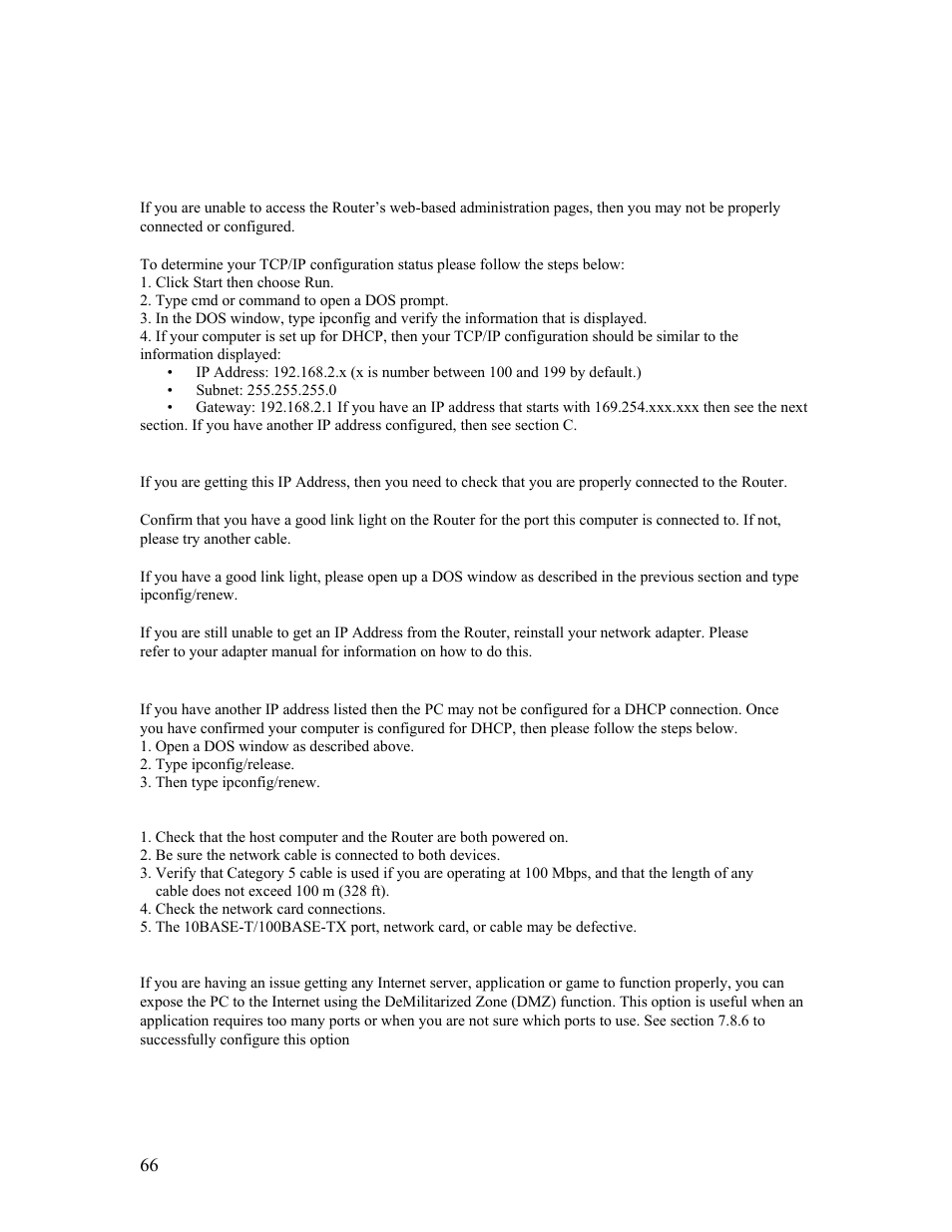 9 | troubleshooting | SMC Networks Barricade SMCBR14UP User Manual | Page 66 / 77