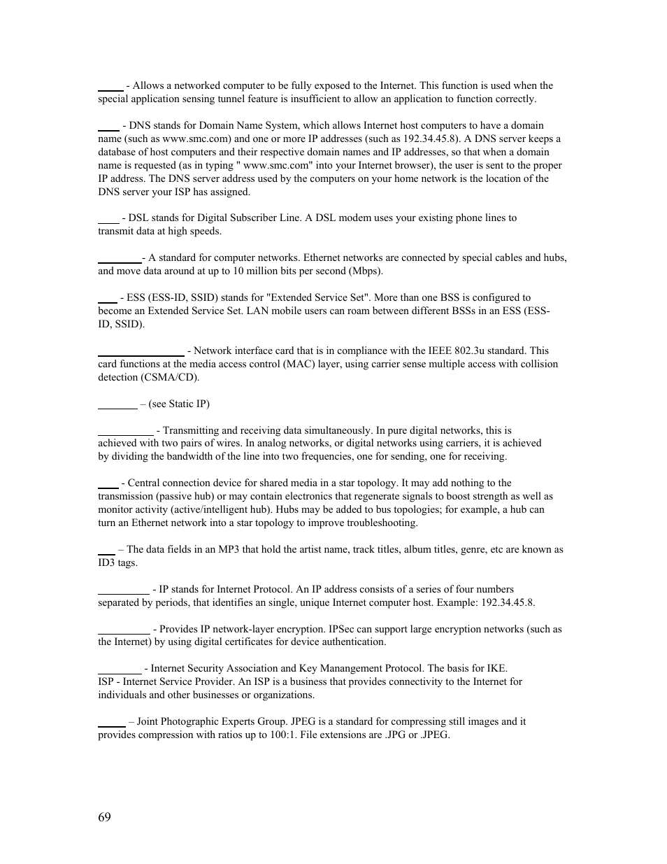 SMC Networks Barricade SMCBR14UP User Manual | Page 69 / 77