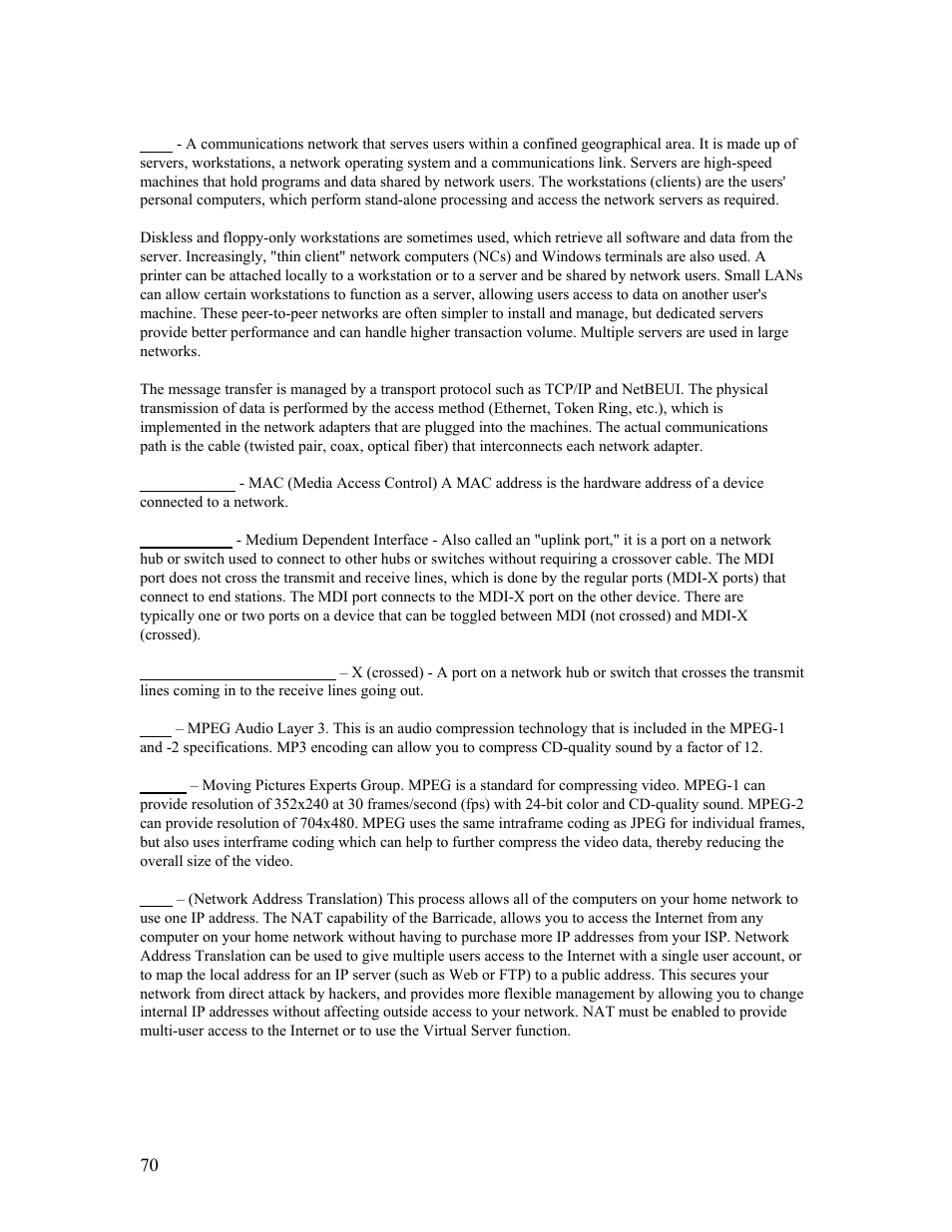 SMC Networks Barricade SMCBR14UP User Manual | Page 70 / 77