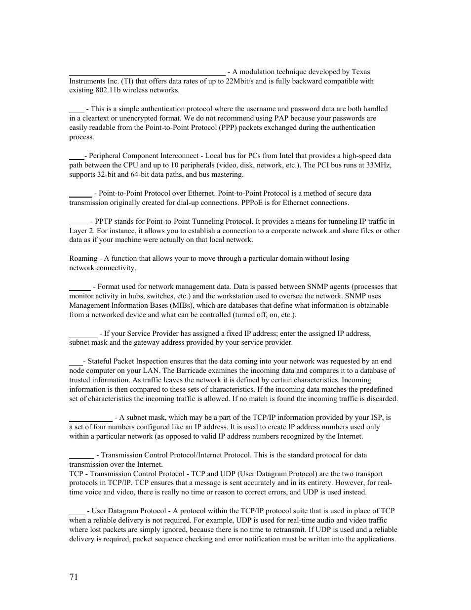 SMC Networks Barricade SMCBR14UP User Manual | Page 71 / 77