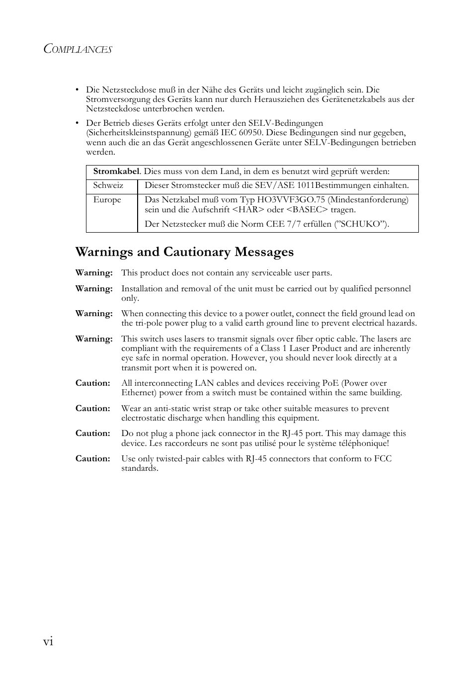 Warnings and cautionary messages | SMC Networks SMC TigerStack III SMC6826MPE User Manual | Page 12 / 94