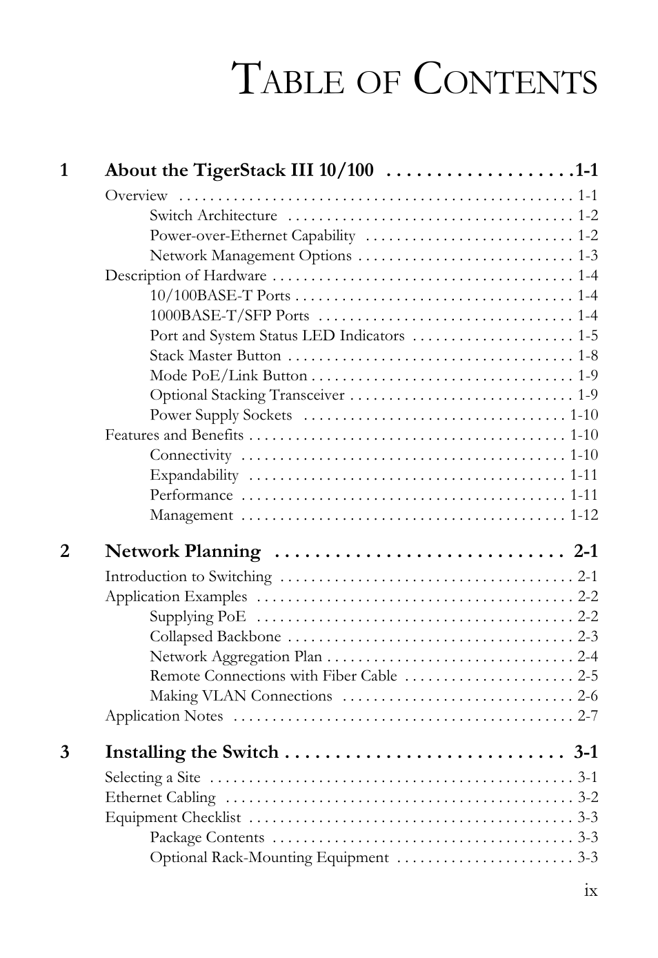 Able, Ontents | SMC Networks SMC TigerStack III SMC6826MPE User Manual | Page 15 / 94
