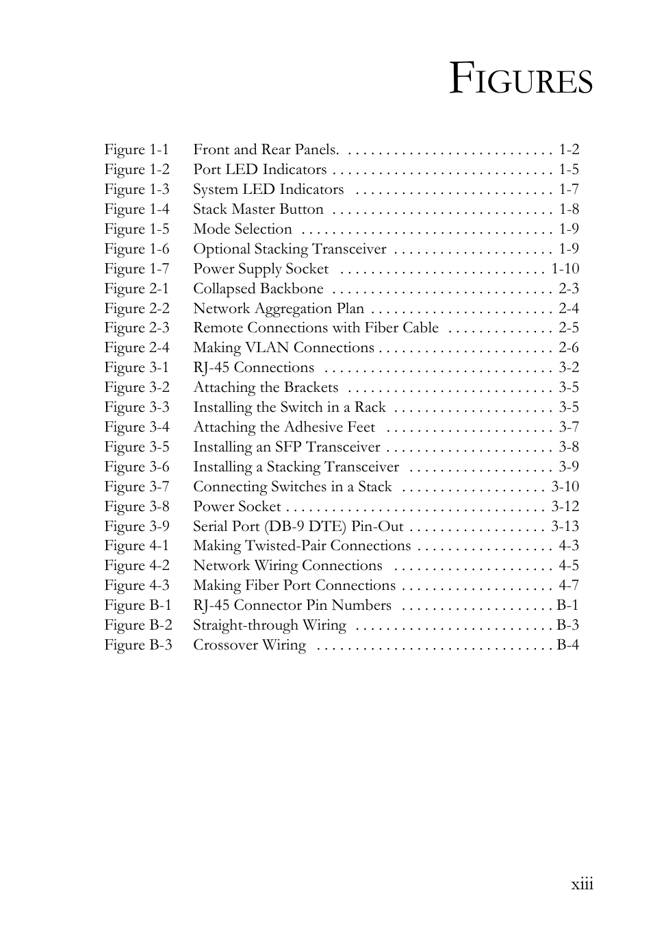 Igures, Xiii | SMC Networks SMC TigerStack III SMC6826MPE User Manual | Page 19 / 94