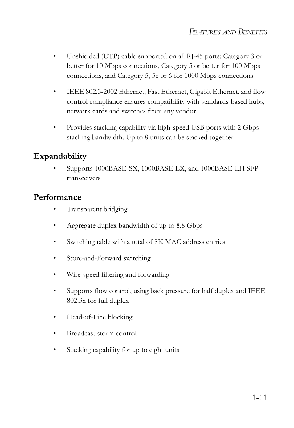 Expandability, Performance, Management -12 | SMC Networks SMC TigerStack III SMC6826MPE User Manual | Page 31 / 94