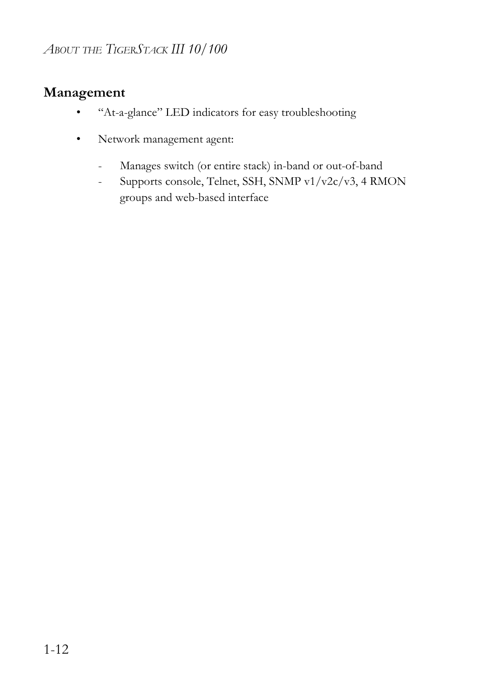 Management | SMC Networks SMC TigerStack III SMC6826MPE User Manual | Page 32 / 94