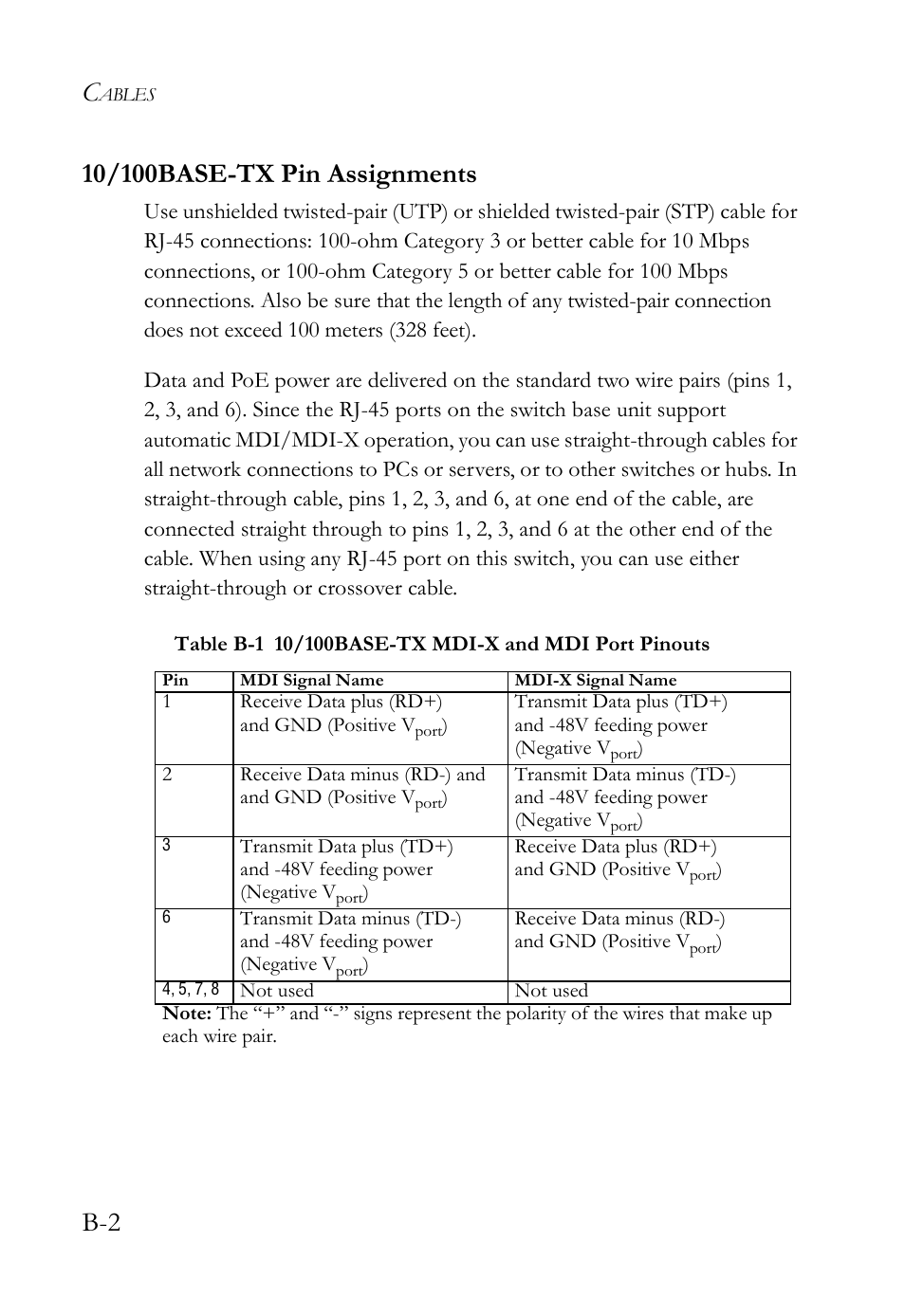 10/100base-tx pin assignments | SMC Networks SMC TigerStack III SMC6826MPE User Manual | Page 70 / 94