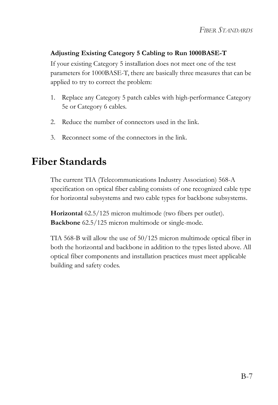 Fiber standards | SMC Networks SMC TigerStack III SMC6826MPE User Manual | Page 75 / 94