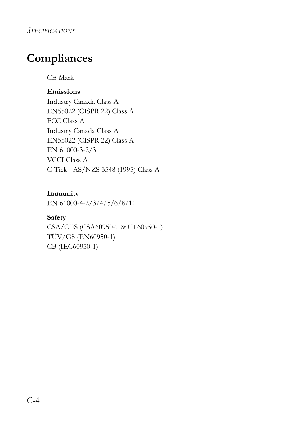 Compliances | SMC Networks SMC TigerStack III SMC6826MPE User Manual | Page 80 / 94