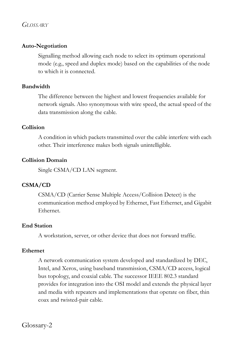 Glossary-2 | SMC Networks SMC TigerStack III SMC6826MPE User Manual | Page 84 / 94