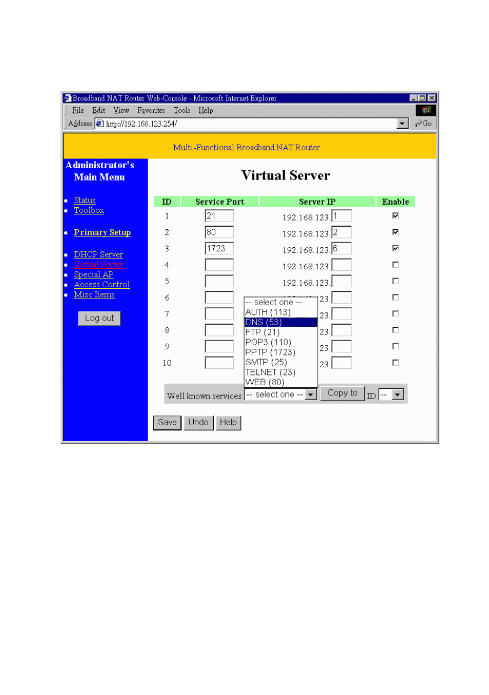 6 virtual server | SMC Networks SMC7004BR User Manual | Page 21 / 37