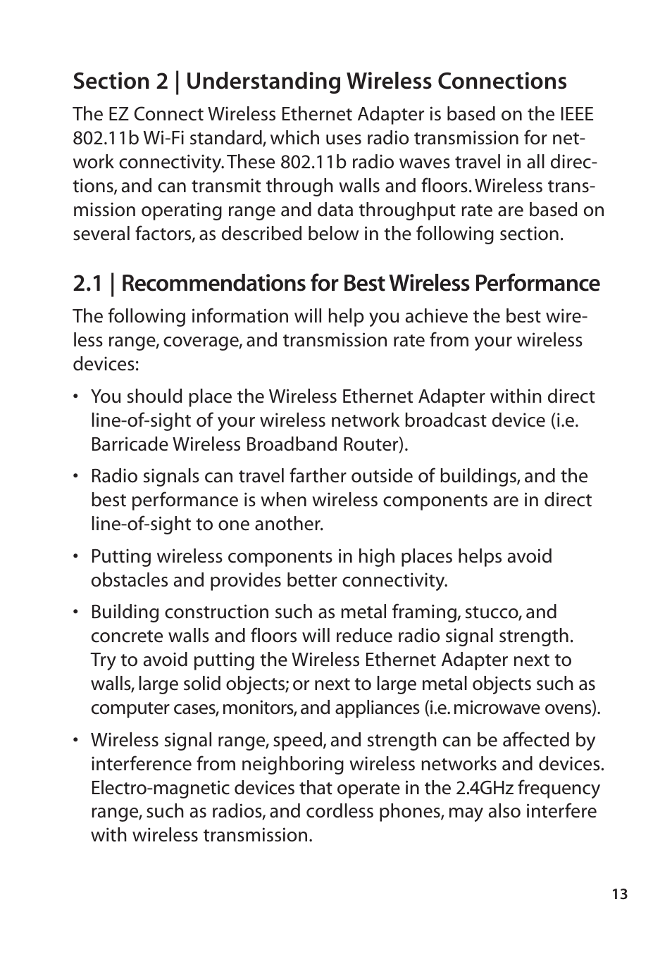 1 | recommendations for best wireless performance | SMC Networks SMC2670W User Manual | Page 11 / 47