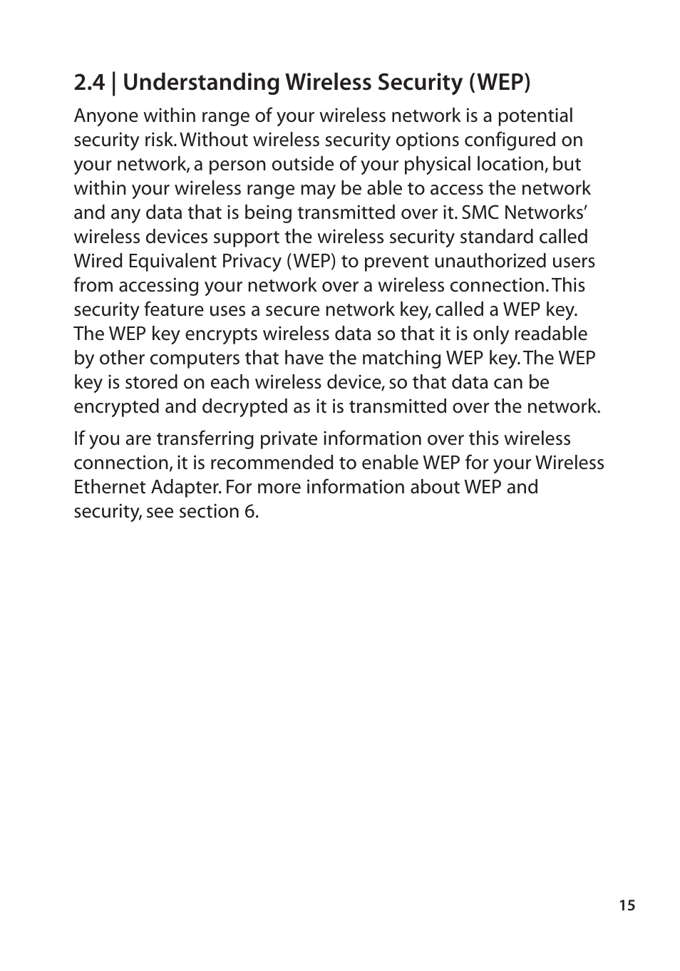 4 | understanding wireless security (wep) | SMC Networks SMC2670W User Manual | Page 13 / 47