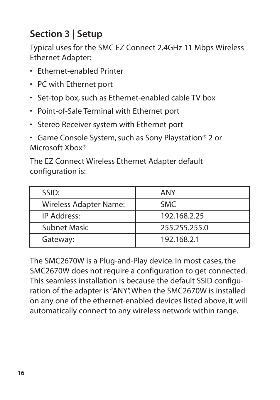 SMC Networks SMC2670W User Manual | Page 14 / 47