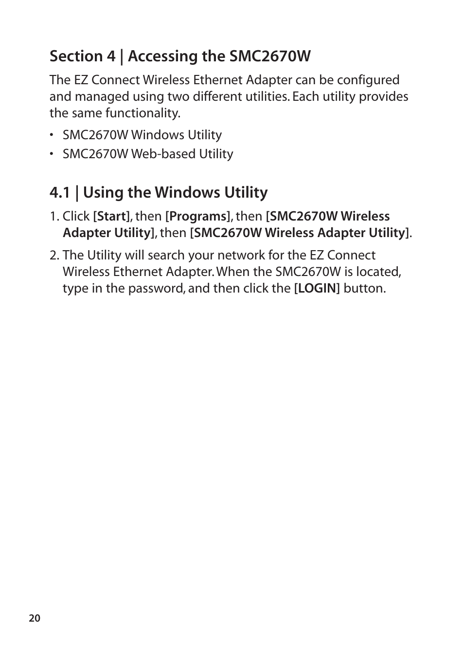 1 | using the windows utility | SMC Networks SMC2670W User Manual | Page 18 / 47