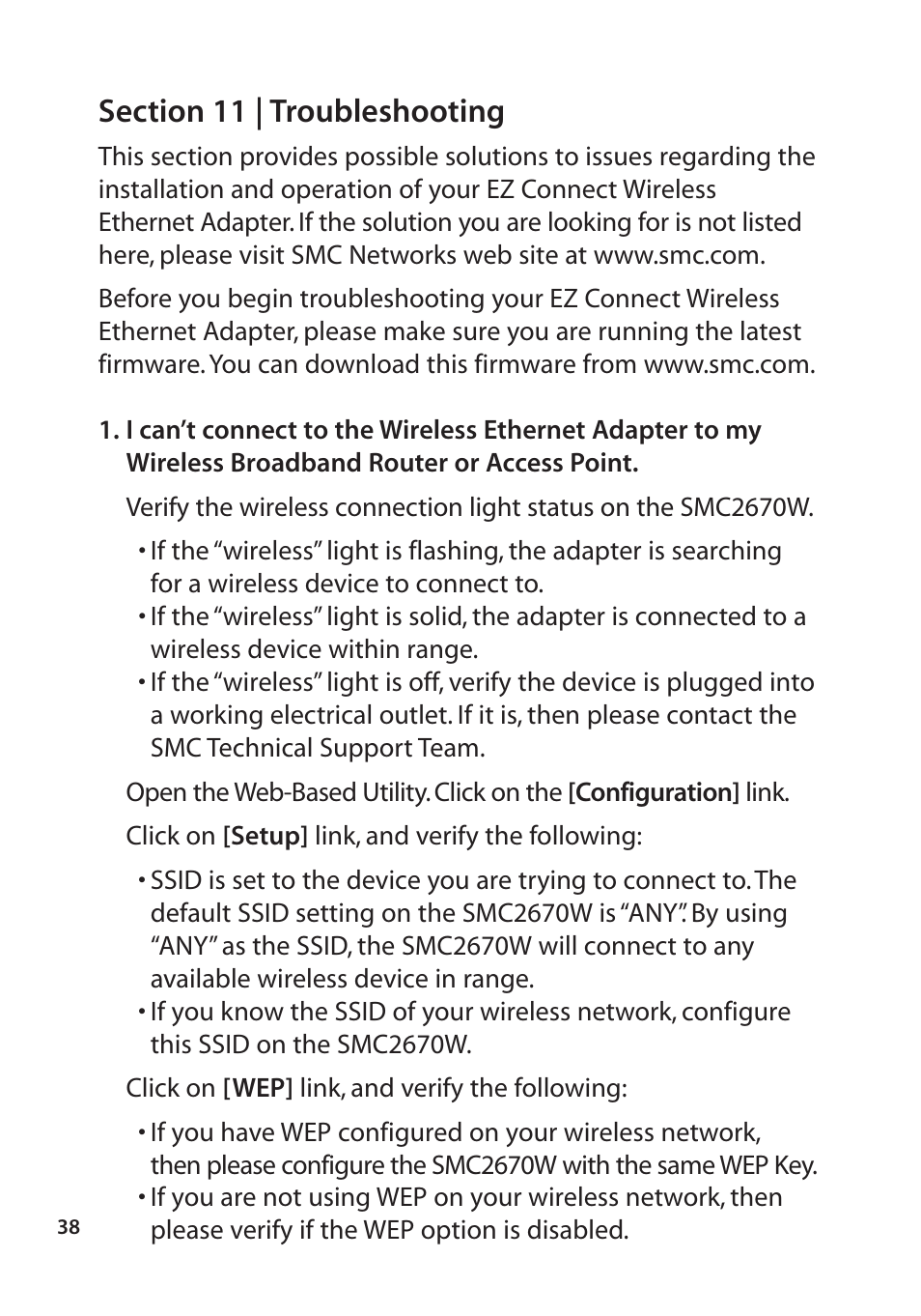 SMC Networks SMC2670W User Manual | Page 36 / 47