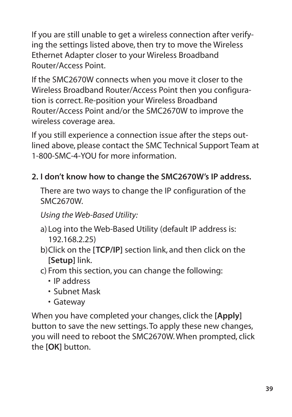 SMC Networks SMC2670W User Manual | Page 37 / 47