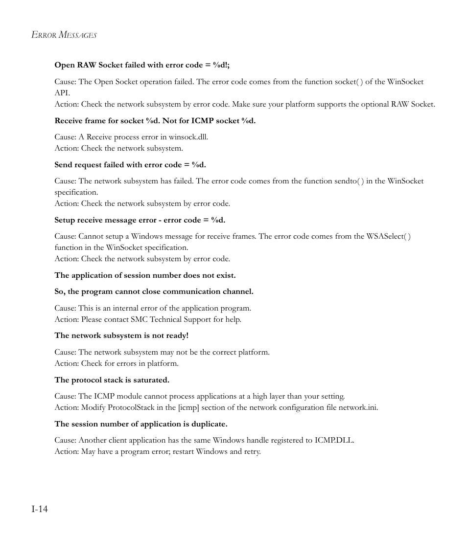 I-14 | SMC Networks EliteView 6.20 User Manual | Page 206 / 232