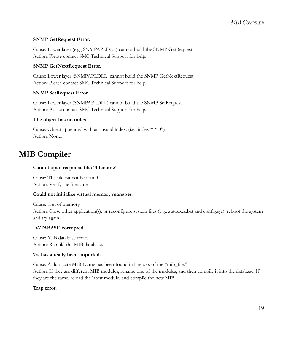 Mib compiler | SMC Networks EliteView 6.20 User Manual | Page 211 / 232