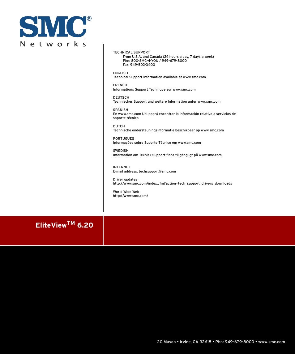 Eliteview | SMC Networks EliteView 6.20 User Manual | Page 232 / 232