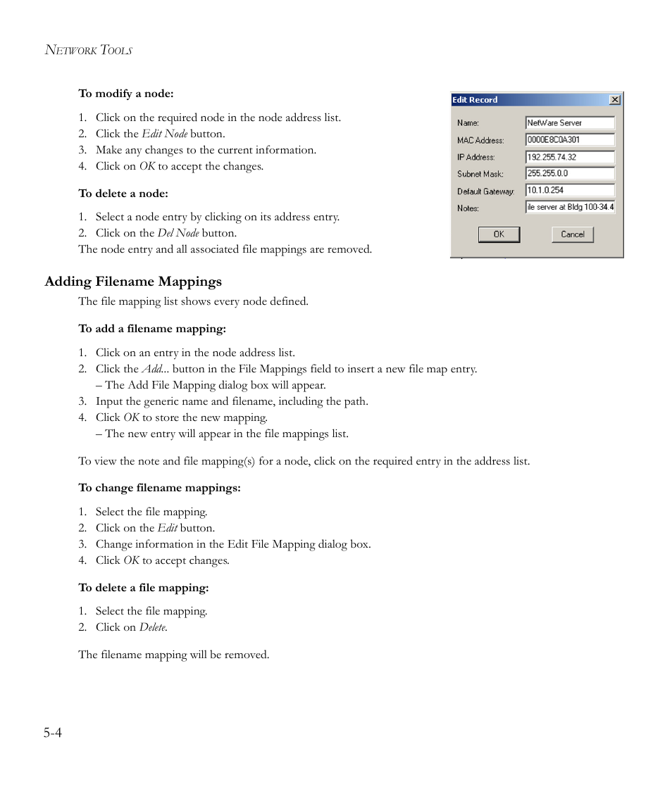 Adding filename mappings, Adding filename mappings -4 | SMC Networks EliteView 6.20 User Manual | Page 52 / 232