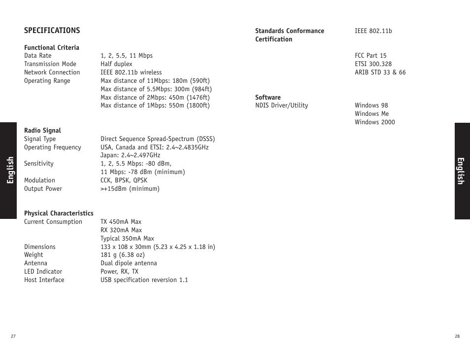 English | SMC Networks SMC2662W-AR User Manual | Page 15 / 16