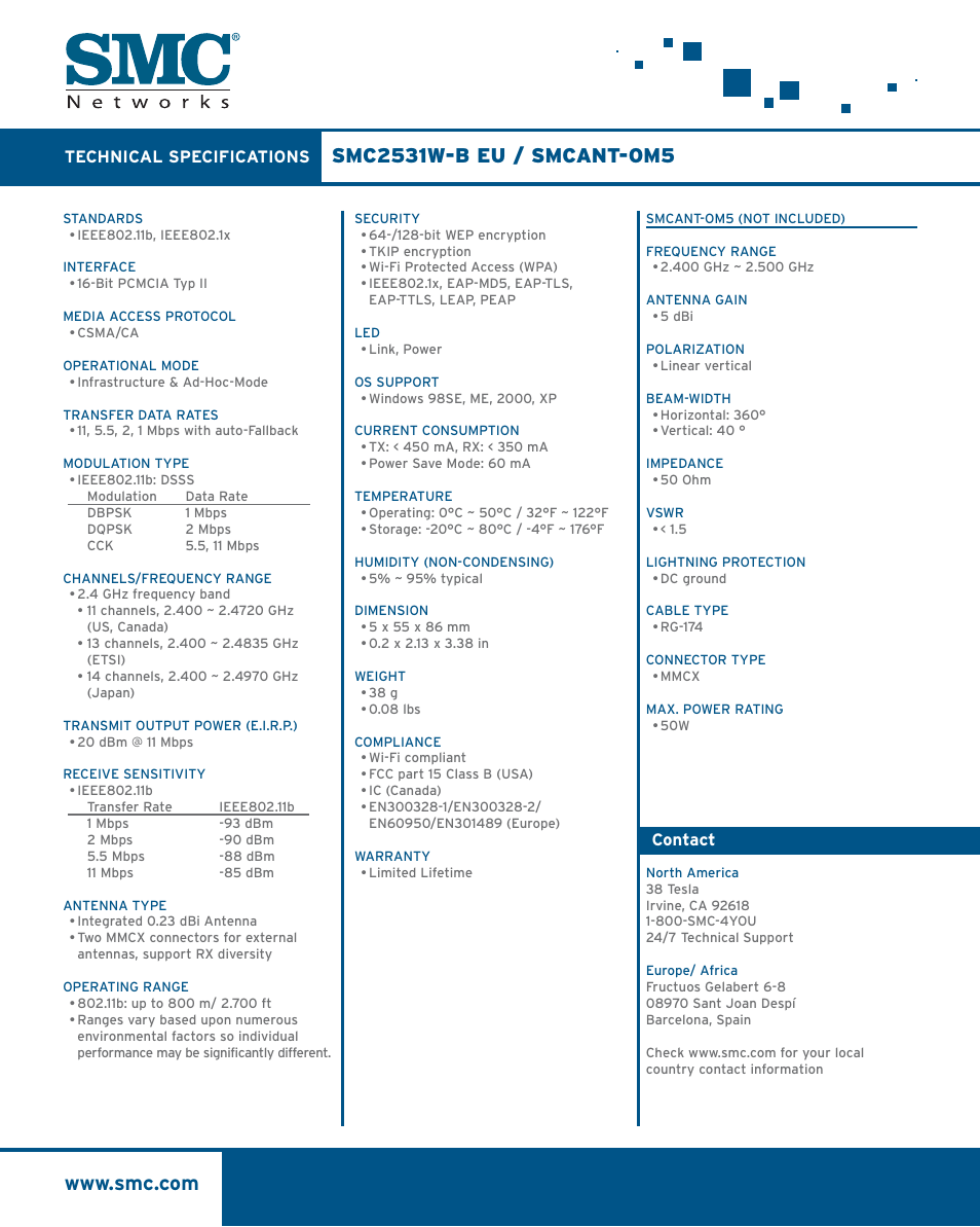 SMC Networks EliteConnect SMC2531W-B EU User Manual | Page 2 / 2