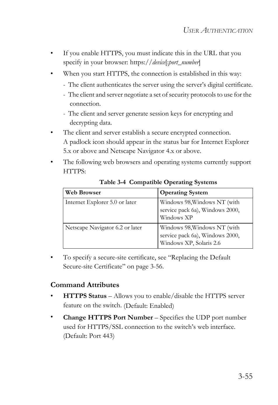 Table 3-4, Compatible operating systems -55 | SMC Networks TigerSwitch User Manual | Page 105 / 518