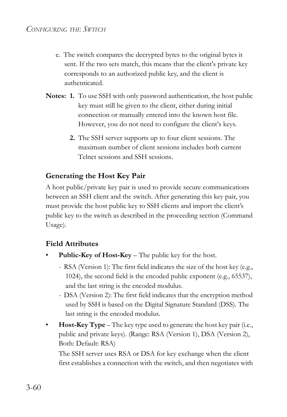 Generating the host key pair, Generating the host key pair -60 | SMC Networks TigerSwitch User Manual | Page 110 / 518