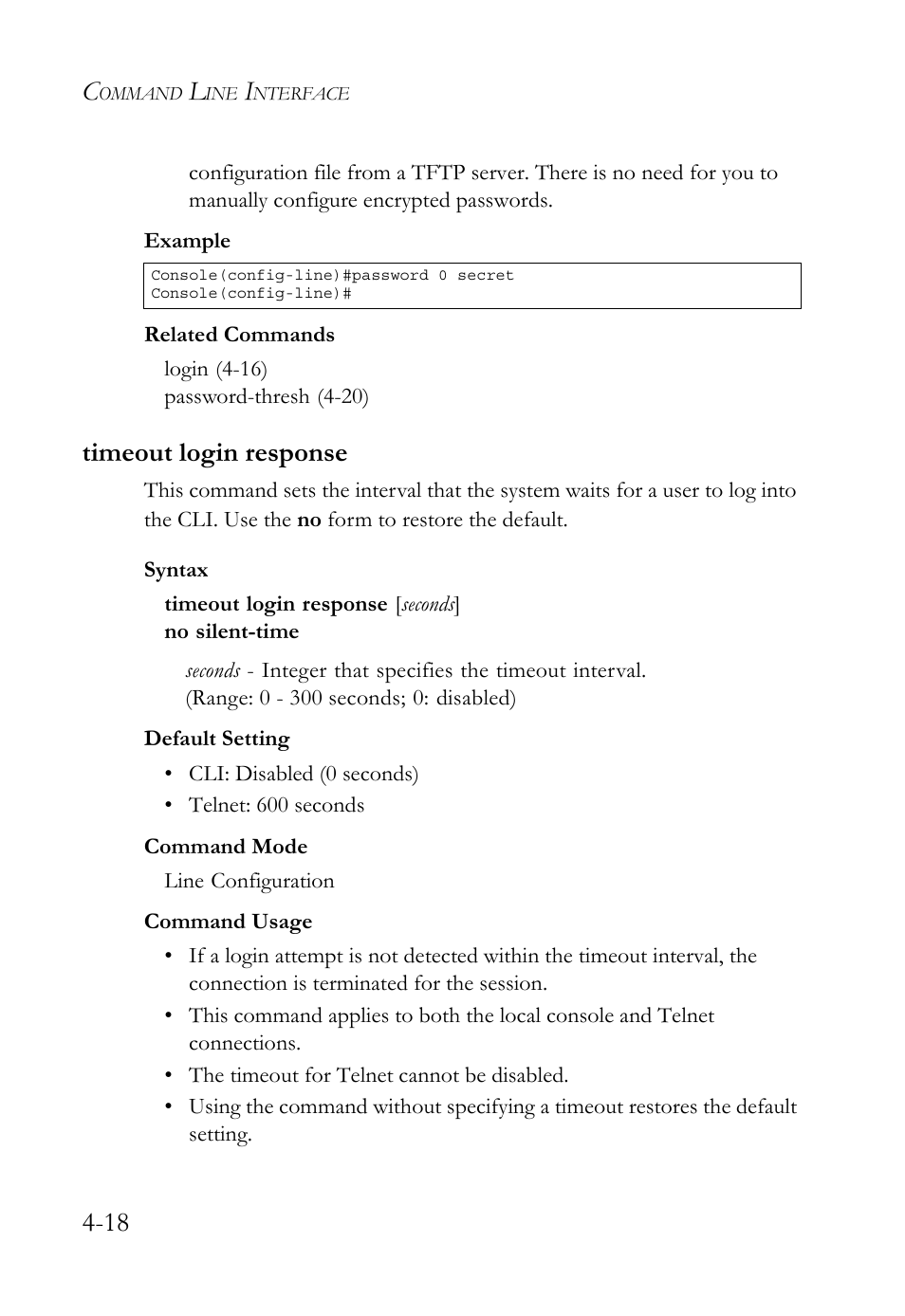 Timeout login response, Timeout login response -18 | SMC Networks TigerSwitch User Manual | Page 260 / 518
