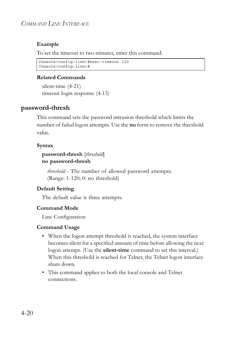 Password-thresh, Password-thresh -20 | SMC Networks TigerSwitch User Manual | Page 262 / 518