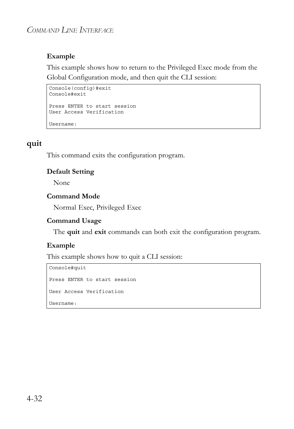 Quit, Quit -32 | SMC Networks TigerSwitch User Manual | Page 274 / 518