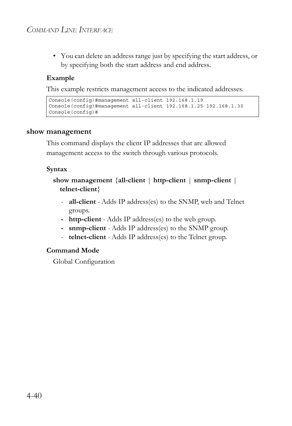 Show management, Show management -40 | SMC Networks TigerSwitch User Manual | Page 282 / 518