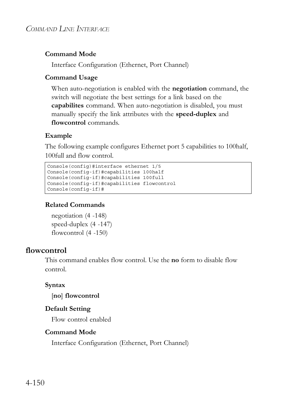 Flowcontrol, Flowcontrol -150 | SMC Networks TigerSwitch User Manual | Page 392 / 518
