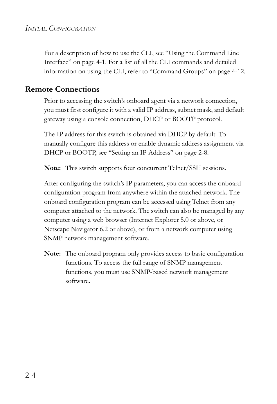 Remote connections, Remote connections -4 | SMC Networks TigerSwitch User Manual | Page 40 / 518