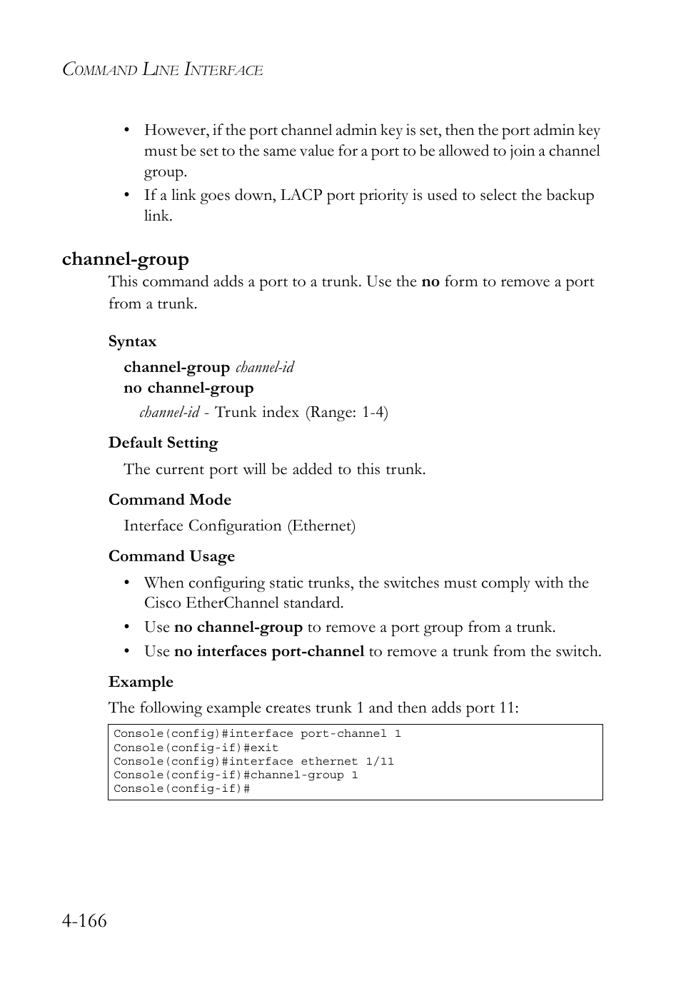 Channel-group, Channel-group -166 | SMC Networks TigerSwitch User Manual | Page 408 / 518