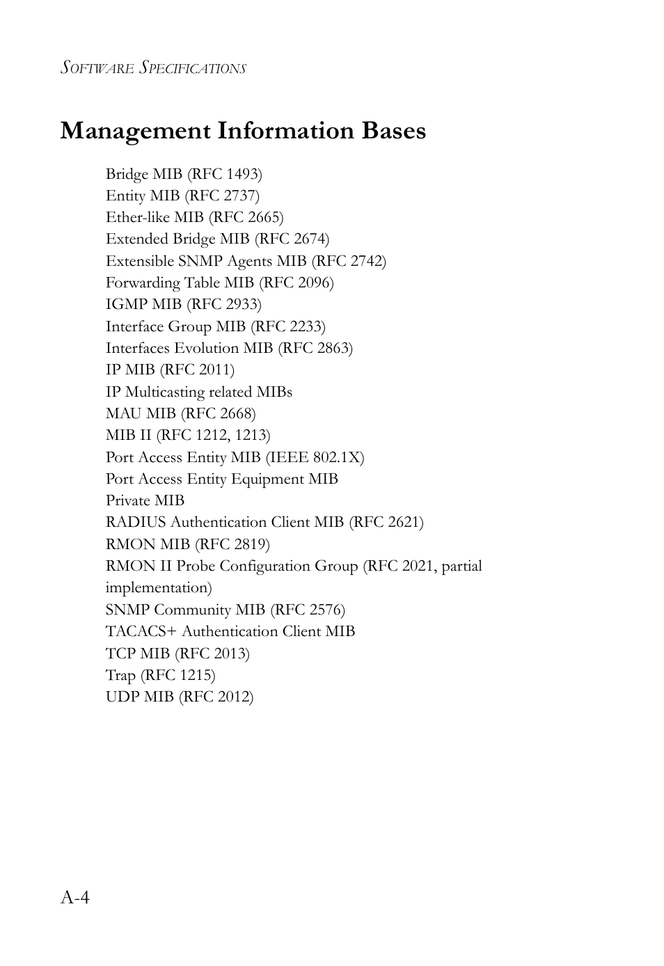 Management information bases | SMC Networks TigerSwitch User Manual | Page 500 / 518