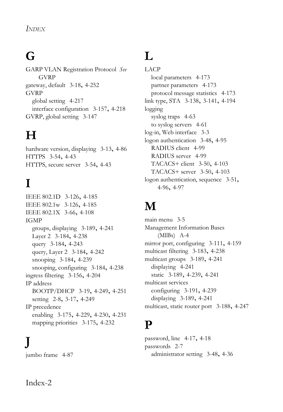 Index-2 | SMC Networks TigerSwitch User Manual | Page 514 / 518