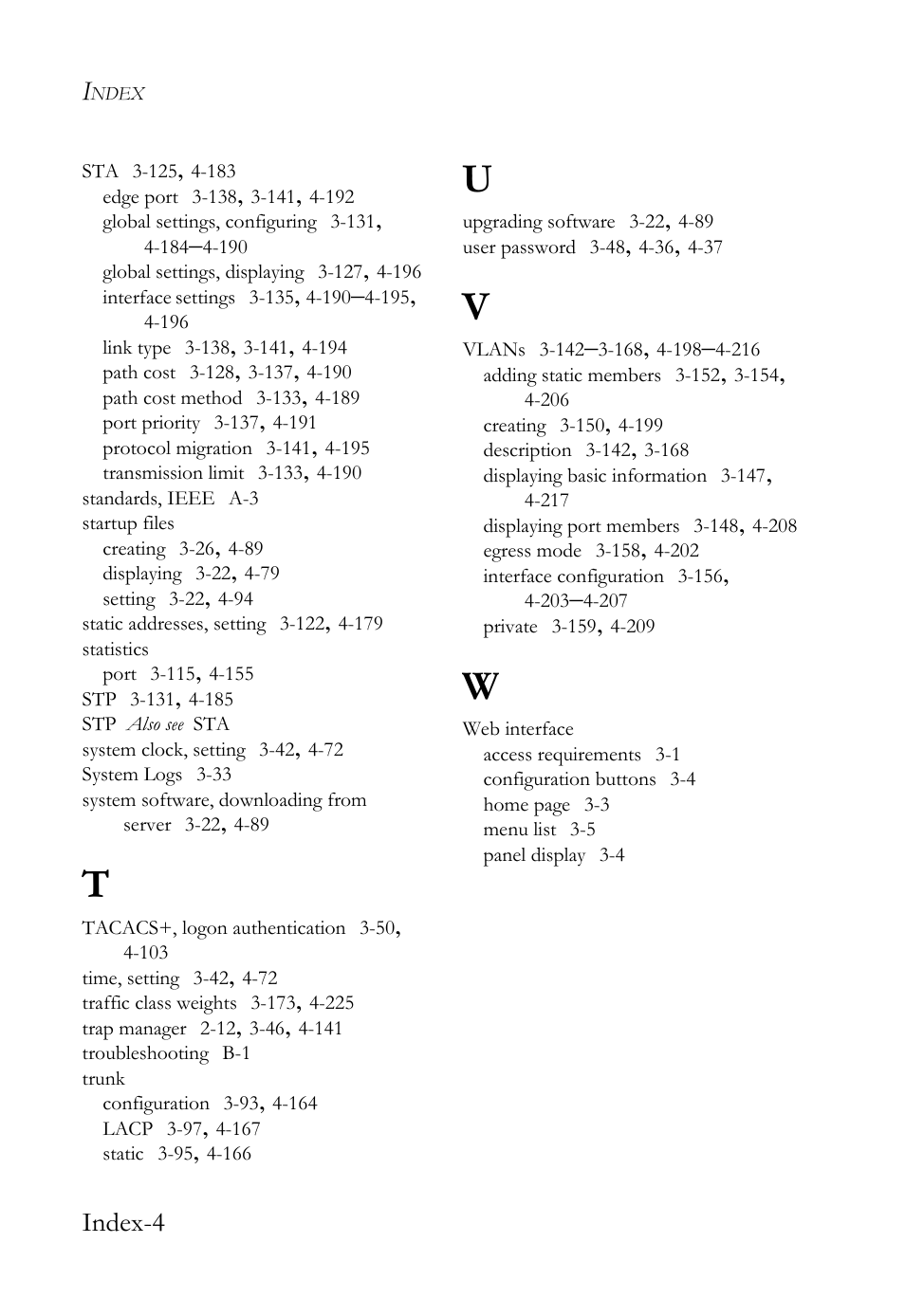Index-4 | SMC Networks TigerSwitch User Manual | Page 516 / 518