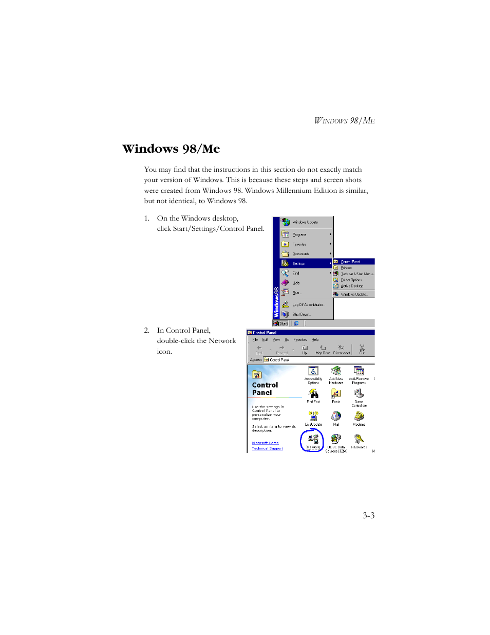 Windows 98/me, Windows 98/me -3 | SMC Networks AR4505GW User Manual | Page 21 / 116