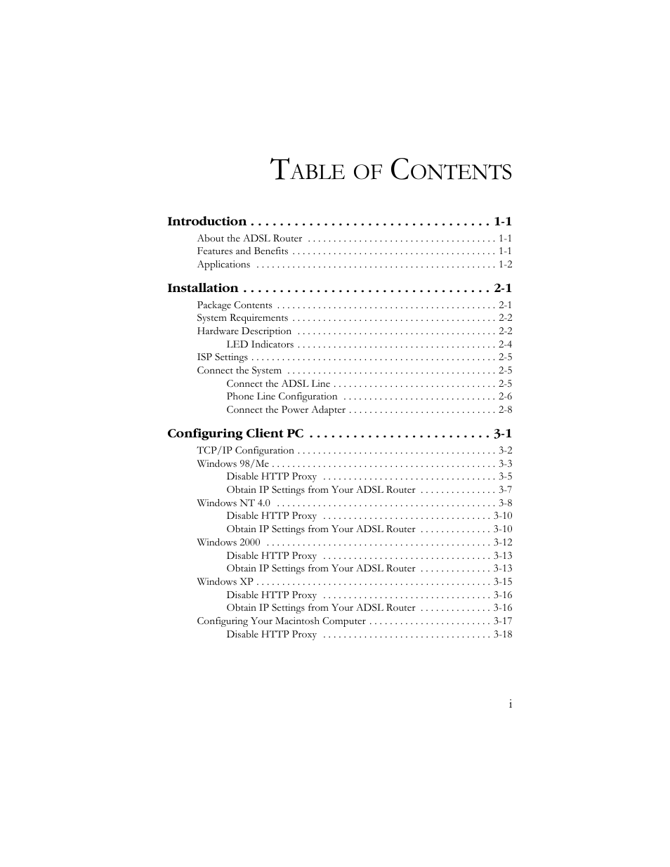 Able, Ontents | SMC Networks AR4505GW User Manual | Page 3 / 116