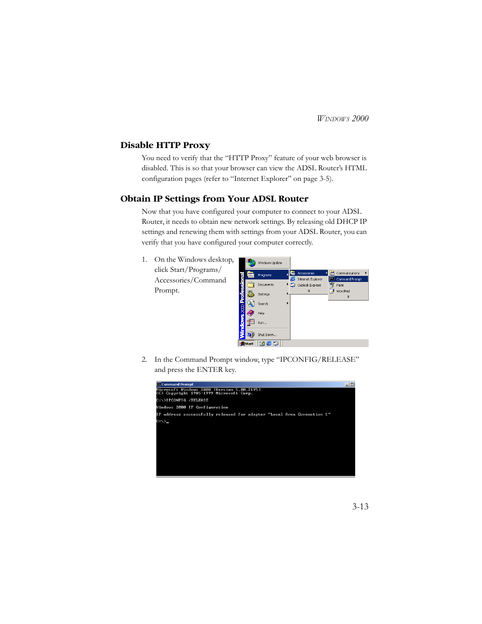 Disable http proxy, Obtain ip settings from your adsl router | SMC Networks AR4505GW User Manual | Page 31 / 116