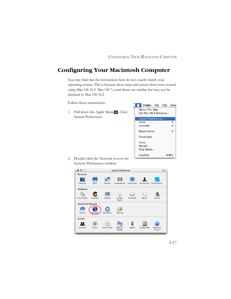 Configuring your macintosh computer, Configuring your macintosh computer -17 | SMC Networks AR4505GW User Manual | Page 35 / 116