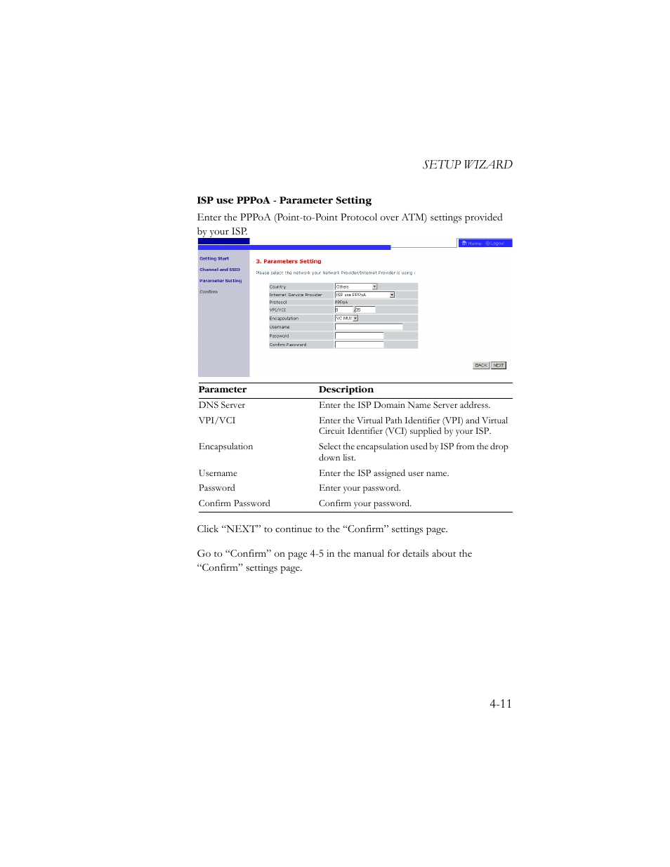Setup wizard 4-11 | SMC Networks AR4505GW User Manual | Page 49 / 116