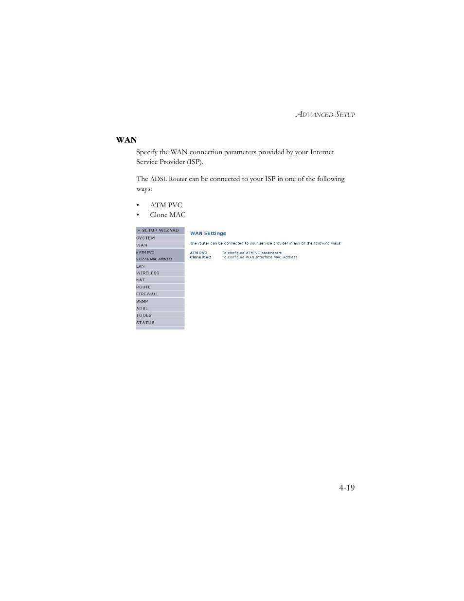 Wan -19 | SMC Networks AR4505GW User Manual | Page 57 / 116