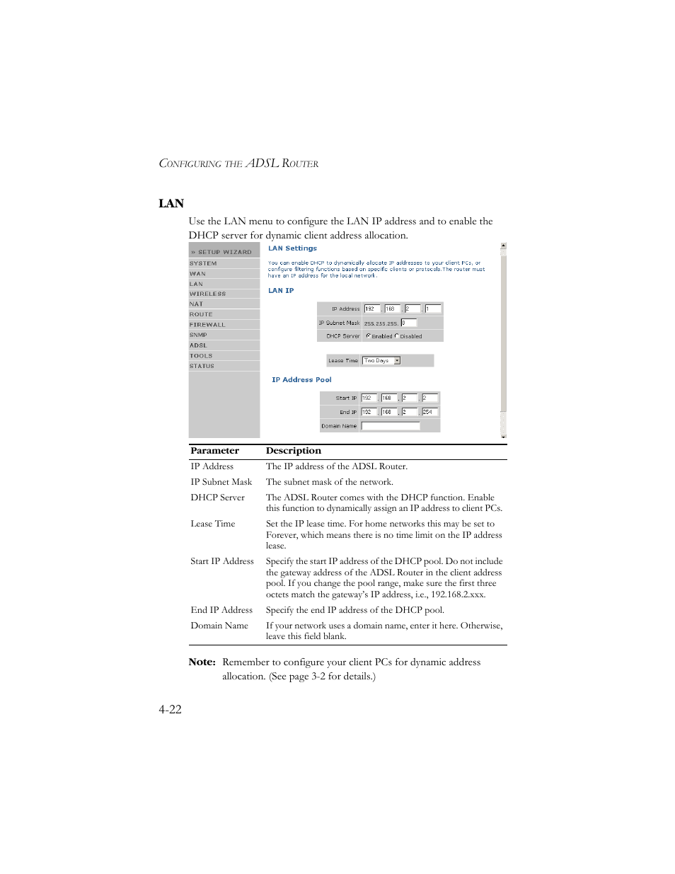 Lan -22 | SMC Networks AR4505GW User Manual | Page 60 / 116