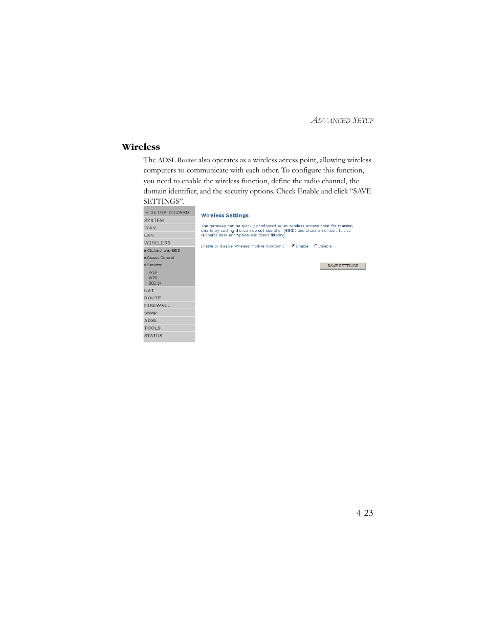 Wireless, Wireless -23 | SMC Networks AR4505GW User Manual | Page 61 / 116