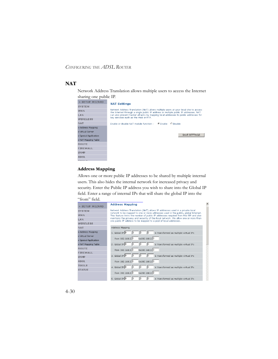 Nat -30 | SMC Networks AR4505GW User Manual | Page 68 / 116