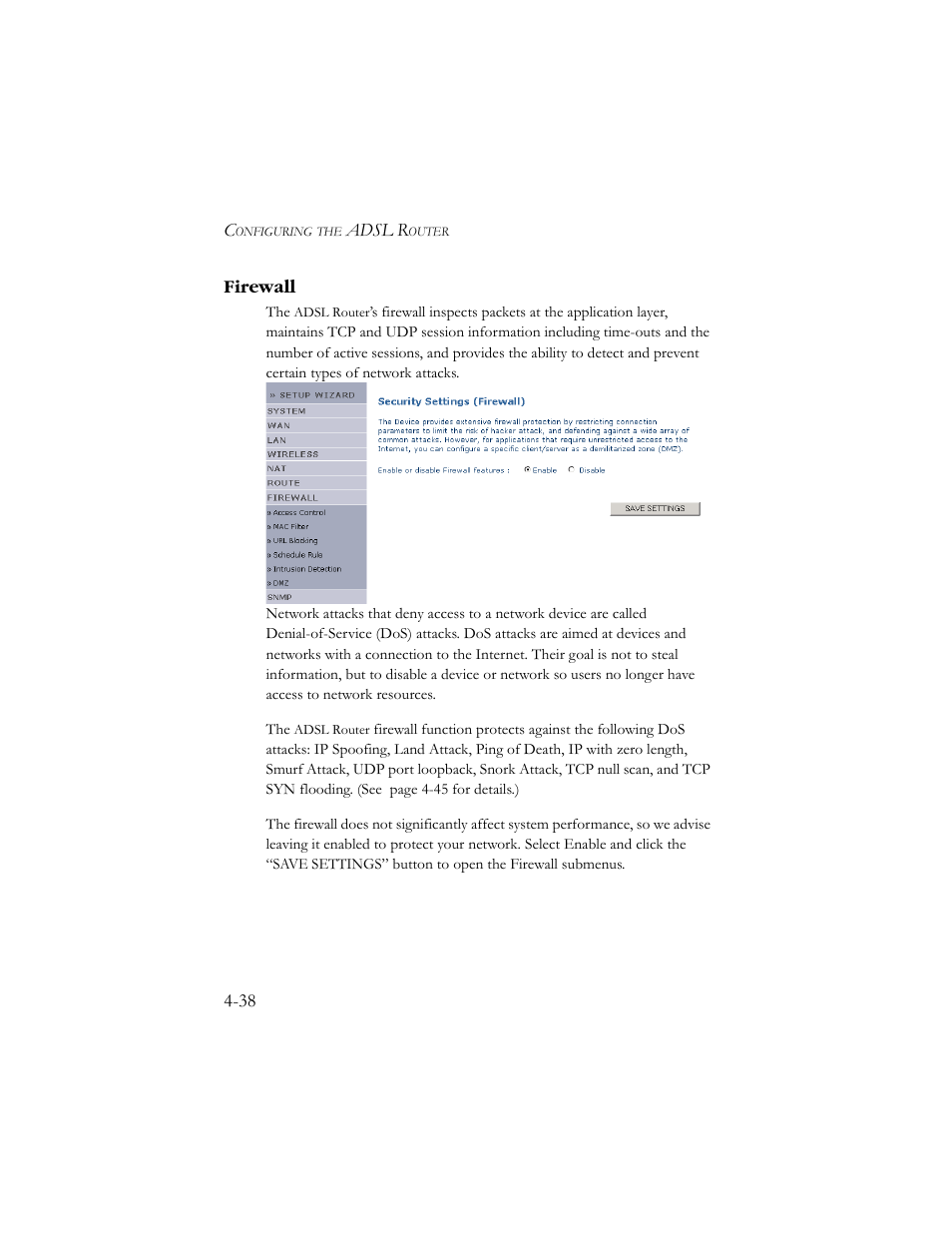 Firewall, Firewall -38 | SMC Networks AR4505GW User Manual | Page 76 / 116