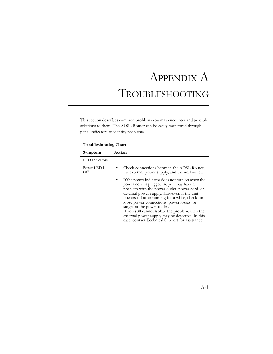 Appendix a troubleshooting, Ppendix, Roubleshooting | SMC Networks AR4505GW User Manual | Page 99 / 116