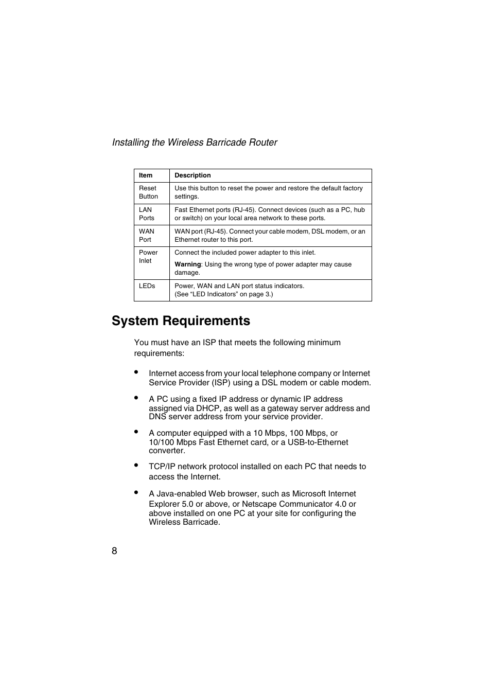 System requirements | SMC Networks Barricade SMC7004VWBR V.2 User Manual | Page 12 / 82